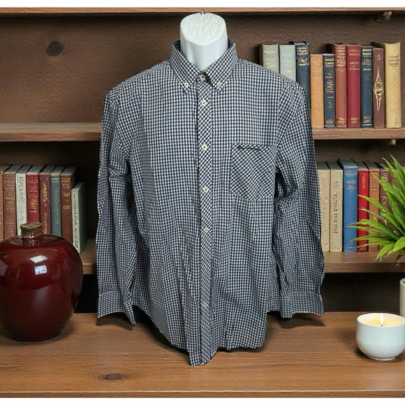 Men's Ben Sherman Heritage Button Down Shirt Sz XL Blue Check Long-Sleeve Pocket - Picture 1 of 7